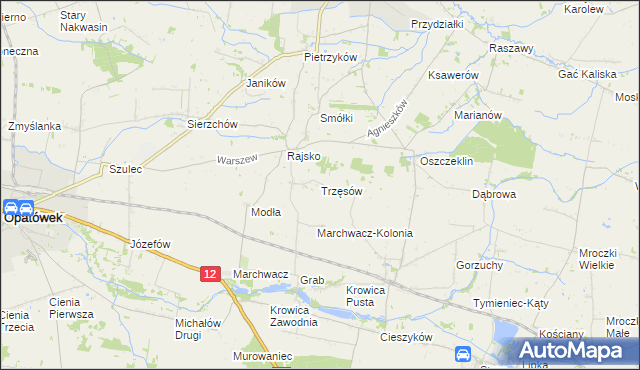 mapa Trzęsów gmina Szczytniki, Trzęsów gmina Szczytniki na mapie Targeo