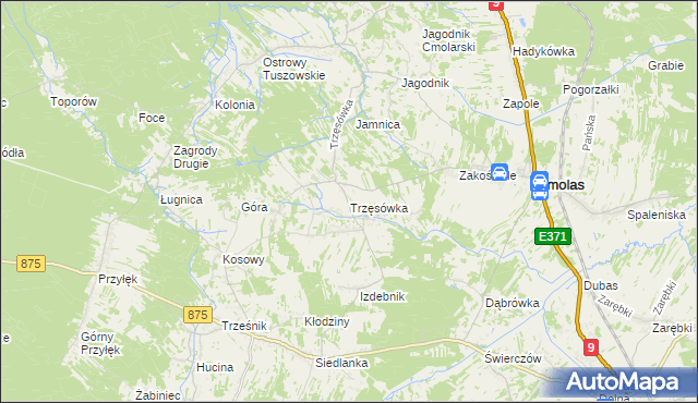 mapa Trzęsówka, Trzęsówka na mapie Targeo