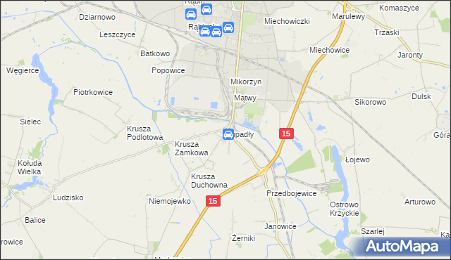 mapa Tupadły gmina Inowrocław, Tupadły gmina Inowrocław na mapie Targeo