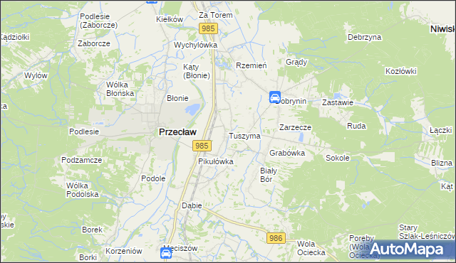 mapa Tuszyma, Tuszyma na mapie Targeo