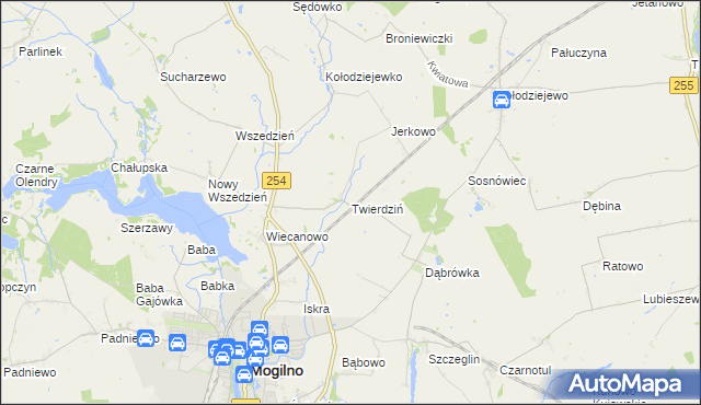 mapa Twierdziń, Twierdziń na mapie Targeo