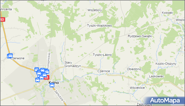 mapa Tyszki-Łabno, Tyszki-Łabno na mapie Targeo