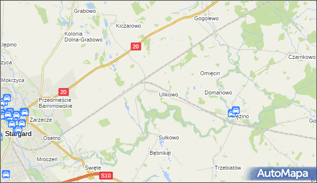mapa Ulikowo, Ulikowo na mapie Targeo
