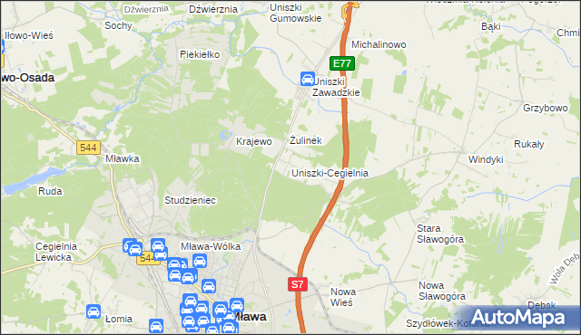 mapa Uniszki-Cegielnia, Uniszki-Cegielnia na mapie Targeo