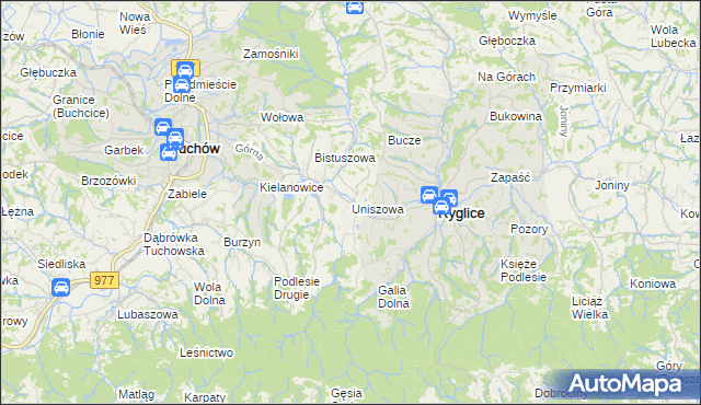 mapa Uniszowa, Uniszowa na mapie Targeo