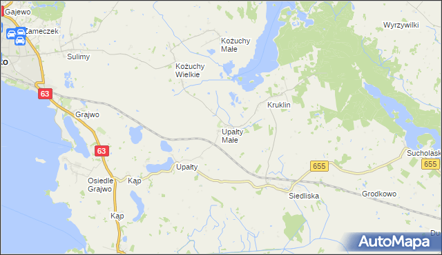 mapa Upałty Małe, Upałty Małe na mapie Targeo