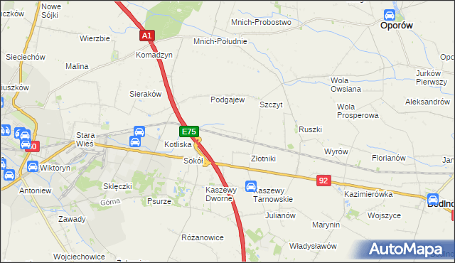 mapa Uroczysko Leśne, Uroczysko Leśne na mapie Targeo