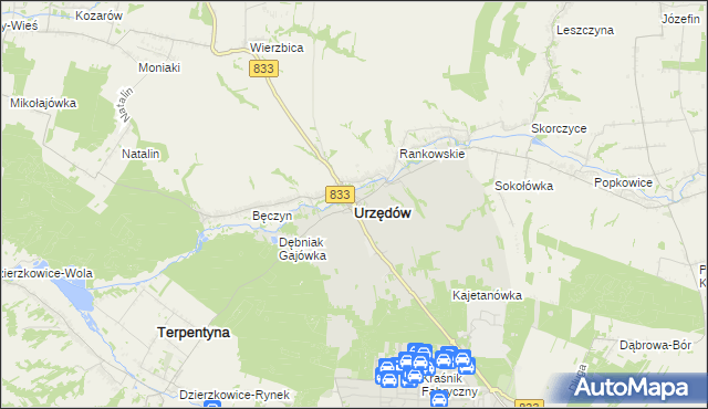 mapa Urzędów, Urzędów na mapie Targeo