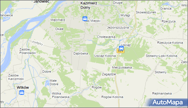 mapa Uściąż-Kolonia, Uściąż-Kolonia na mapie Targeo