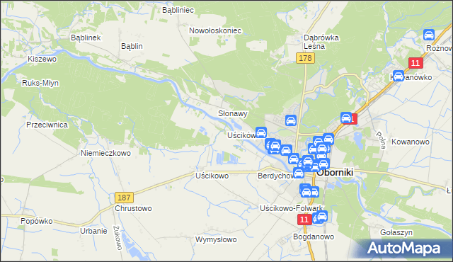 mapa Uścikówiec, Uścikówiec na mapie Targeo