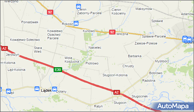 mapa Wacławów gmina Lądek, Wacławów gmina Lądek na mapie Targeo