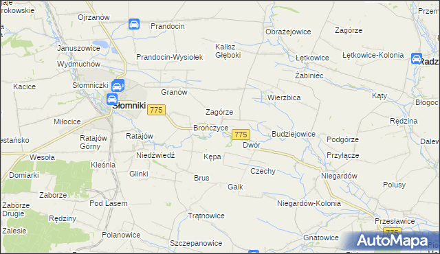 mapa Waganowice, Waganowice na mapie Targeo