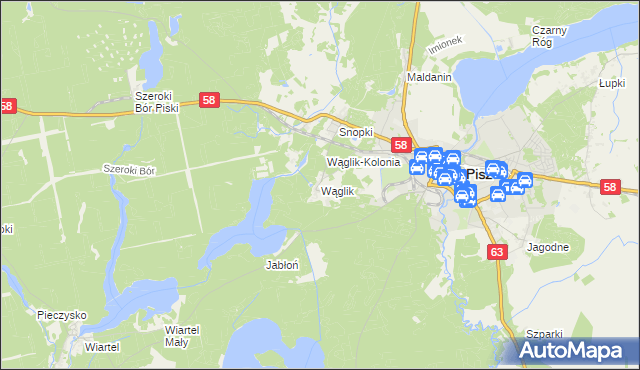 mapa Wąglik, Wąglik na mapie Targeo