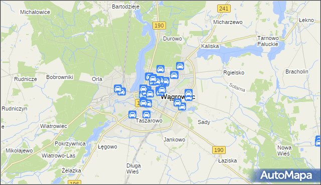 mapa Wągrowiec, Wągrowiec na mapie Targeo