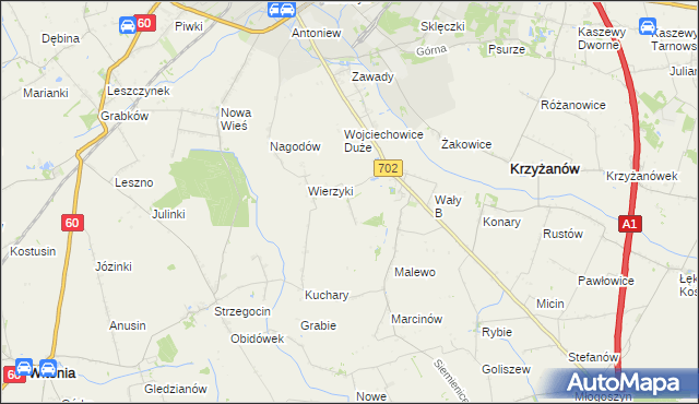 mapa Wały A, Wały A na mapie Targeo