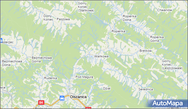 mapa Wańkowa, Wańkowa na mapie Targeo