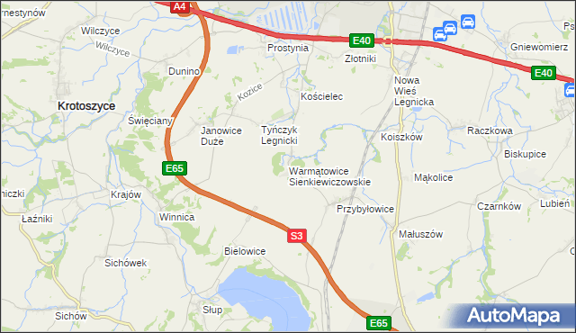 mapa Warmątowice Sienkiewiczowskie, Warmątowice Sienkiewiczowskie na mapie Targeo