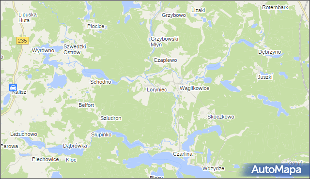 mapa Wawrzynowo, Wawrzynowo na mapie Targeo