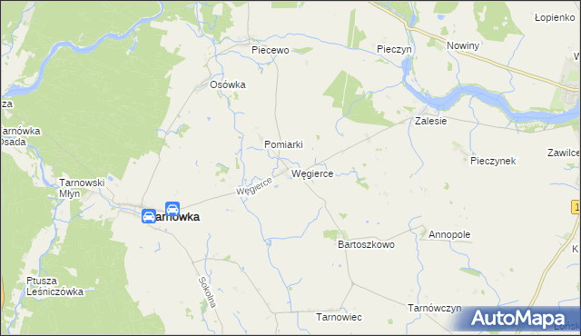 mapa Węgierce gmina Tarnówka, Węgierce gmina Tarnówka na mapie Targeo