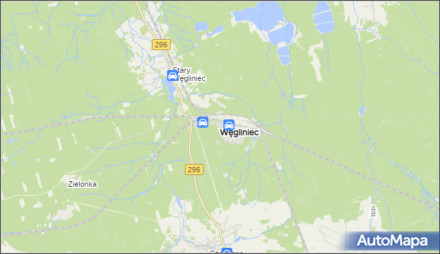 mapa Węgliniec powiat zgorzelecki, Węgliniec powiat zgorzelecki na mapie Targeo