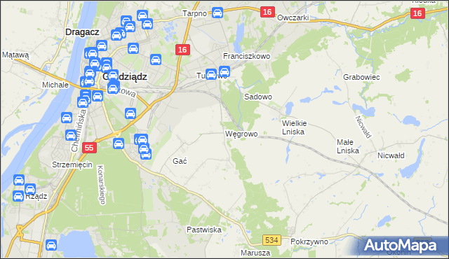 mapa Węgrowo, Węgrowo na mapie Targeo