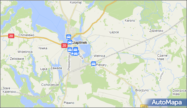 mapa Wełnica gmina Czaplinek, Wełnica gmina Czaplinek na mapie Targeo