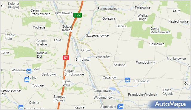 mapa Wężerów, Wężerów na mapie Targeo