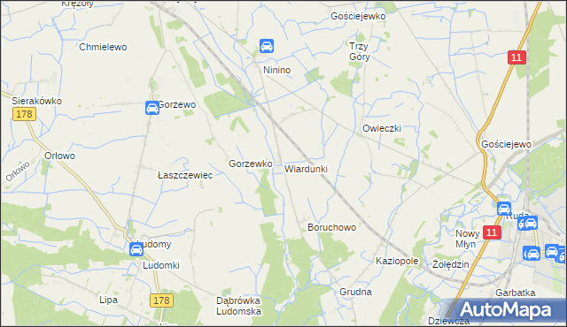 mapa Wiardunki, Wiardunki na mapie Targeo