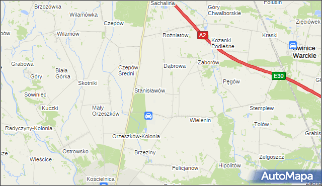 mapa Wielenin-Kolonia, Wielenin-Kolonia na mapie Targeo