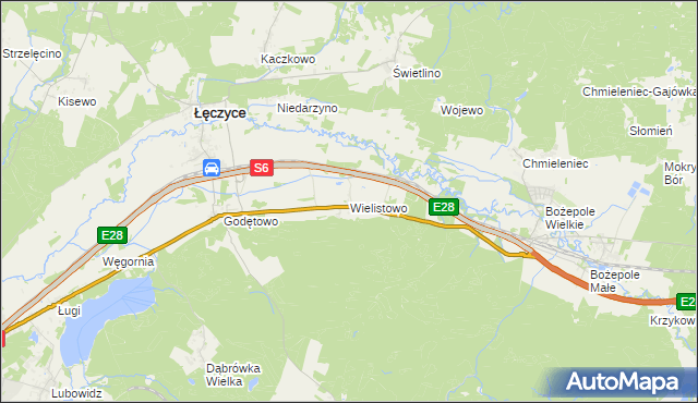 mapa Wielistowo, Wielistowo na mapie Targeo