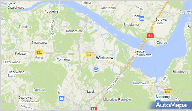 mapa Wieliszew, Wieliszew na mapie Targeo