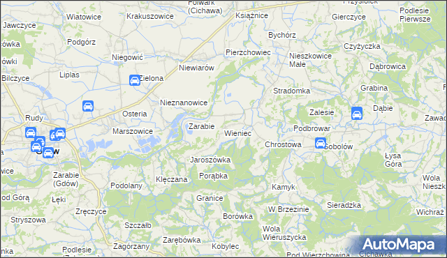 mapa Wieniec gmina Gdów, Wieniec gmina Gdów na mapie Targeo