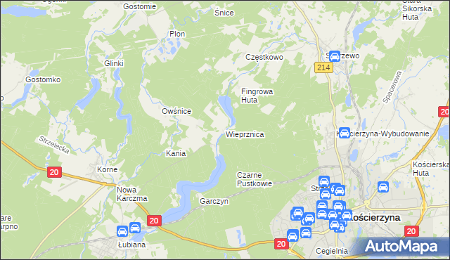 mapa Wieprznica, Wieprznica na mapie Targeo