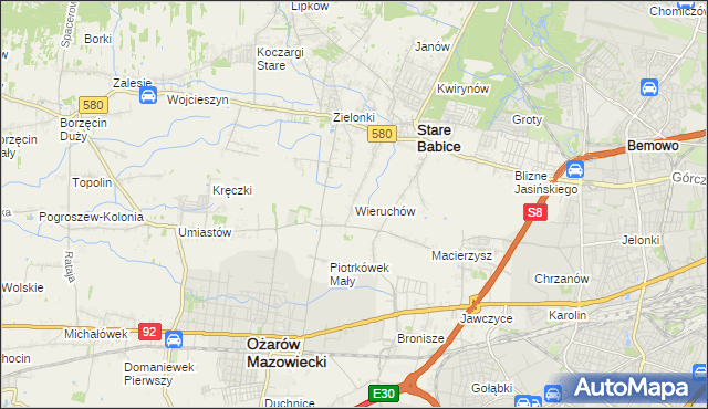 mapa Wieruchów, Wieruchów na mapie Targeo