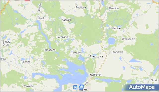 mapa Wierzchucice gmina Ińsko, Wierzchucice gmina Ińsko na mapie Targeo