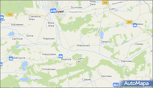 mapa Wieszkowo, Wieszkowo na mapie Targeo