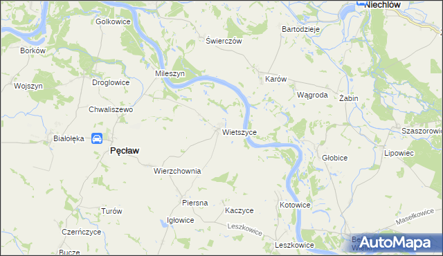 mapa Wietszyce, Wietszyce na mapie Targeo