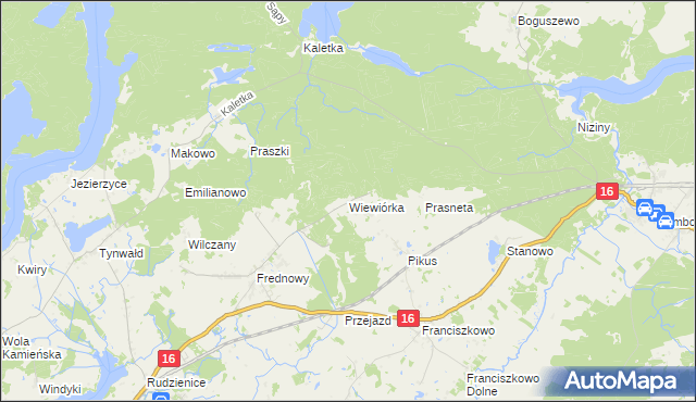 mapa Wiewiórka gmina Iława, Wiewiórka gmina Iława na mapie Targeo