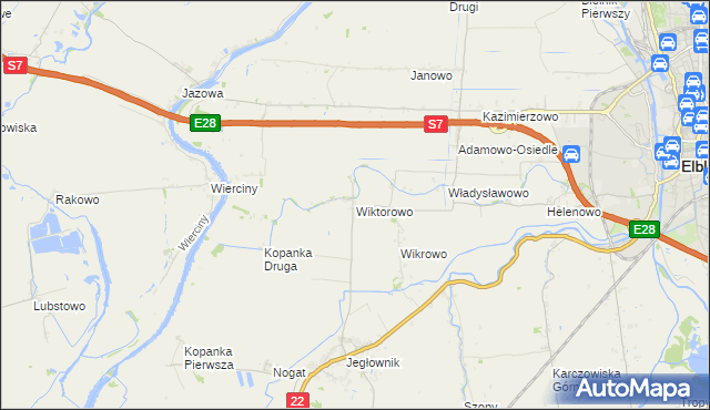 mapa Wiktorowo gmina Gronowo Elbląskie, Wiktorowo gmina Gronowo Elbląskie na mapie Targeo