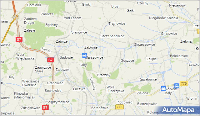 mapa Wilków gmina Kocmyrzów-Luborzyca, Wilków gmina Kocmyrzów-Luborzyca na mapie Targeo