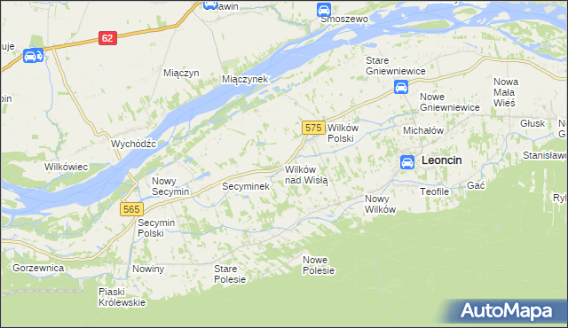 mapa Wilków nad Wisłą, Wilków nad Wisłą na mapie Targeo