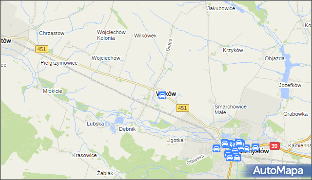 mapa Wilków powiat namysłowski, Wilków powiat namysłowski na mapie Targeo