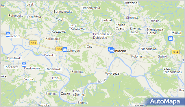 mapa Winne-Podbukowina, Winne-Podbukowina na mapie Targeo