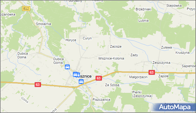 mapa Wisznice-Kolonia, Wisznice-Kolonia na mapie Targeo