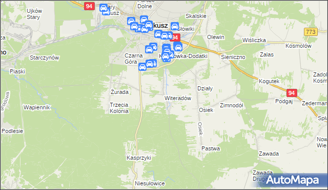 mapa Witeradów, Witeradów na mapie Targeo