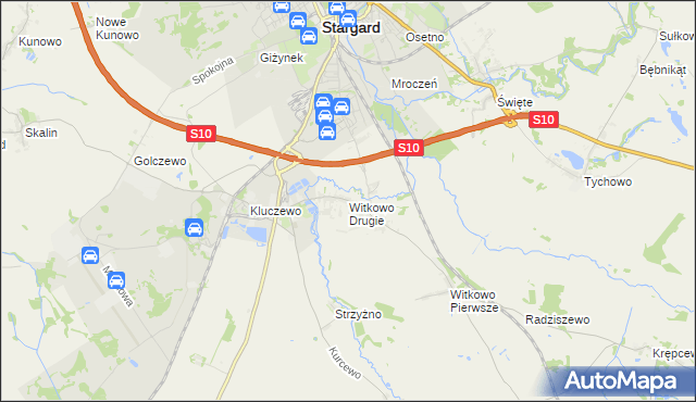 mapa Witkowo Drugie, Witkowo Drugie na mapie Targeo