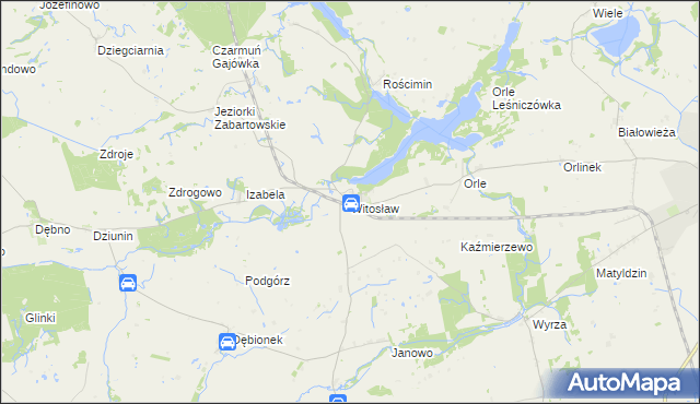 mapa Witosław gmina Mrocza, Witosław gmina Mrocza na mapie Targeo
