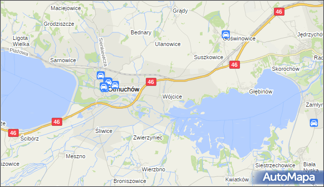 mapa Wójcice gmina Otmuchów, Wójcice gmina Otmuchów na mapie Targeo