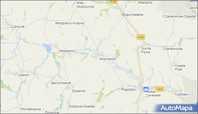 mapa Wojnowice gmina Kietrz, Wojnowice gmina Kietrz na mapie Targeo