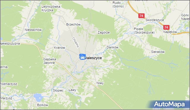 mapa Wójtostwo gmina Daleszyce, Wójtostwo gmina Daleszyce na mapie Targeo